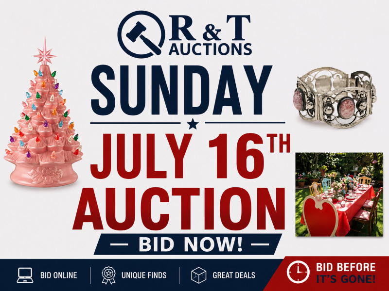 Thursday July 16th , 2026 Timed Online Auction Special Variety Soft close begins 7pm