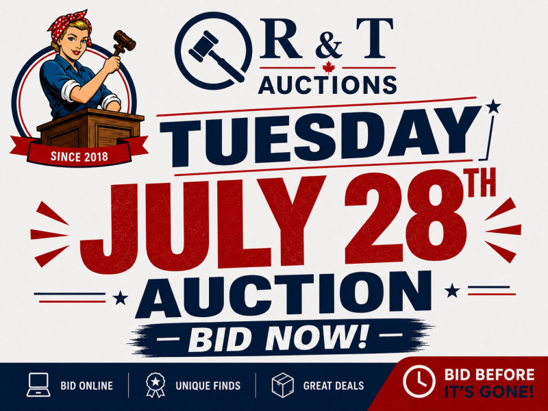 TUESDAY July 28th 2026 EVEN MORE! Timed Online Auction Special Variety Soft close begins 7pm