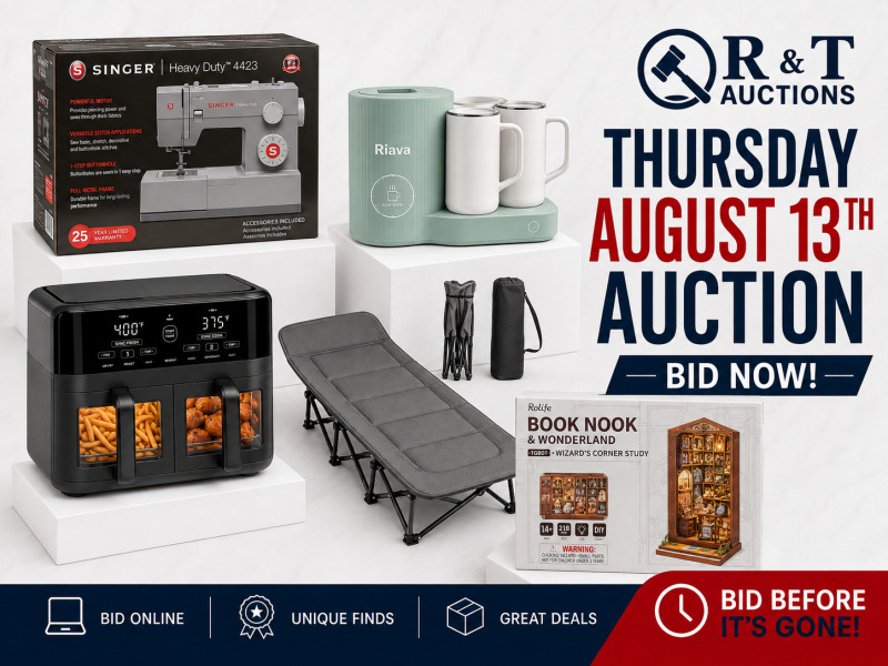 Thursday August 13th , 2026 Timed Online Auction Special Variety Soft close begins 7pm