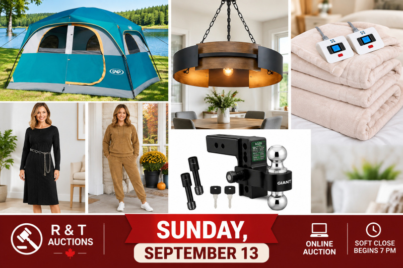 Sunday September 13th , 2026 Timed Online Auction Special Variety Soft close begins 7pm