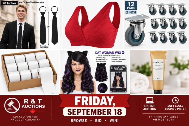 Friday September 18th, 2026 Variety Timed Online Auction Soft close begins 7pm