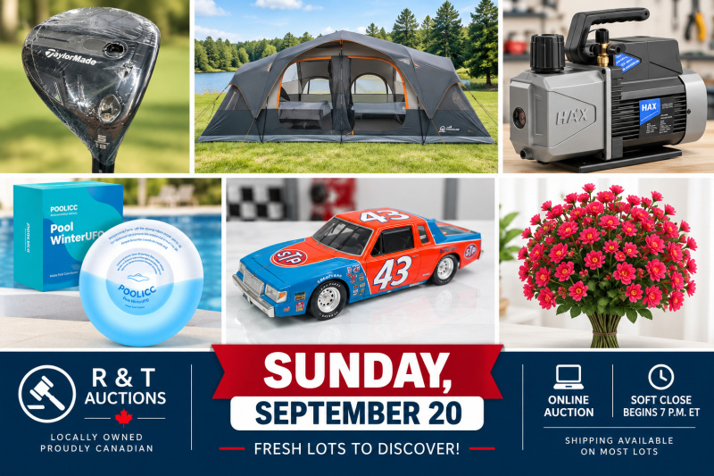 Sunday September 20th , 2026 Timed Online Auction Special Variety Soft close begins 7pm