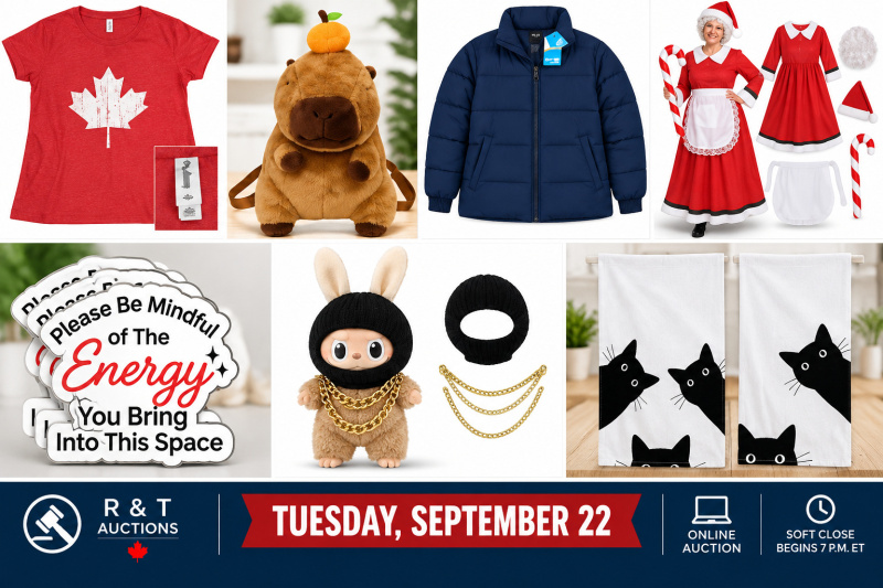 TUESDAY September 22, 2026 Timed Online Auction Special Variety Soft close begins 7pm