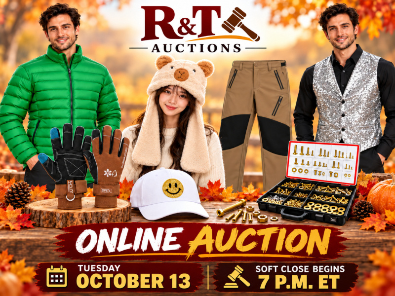 TUESDAY October 13, 2026 Timed Online Auction Special Variety Soft close begins 7pm