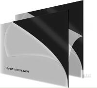New - Fovorica 2-Pack 18"x24"&times;&frac14; Black Mirrored&zwnj; Acrylic Sheets Black Acrylic Panel . Smooth on one side , textured on other side