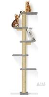 NEW PAWSCRAT 5-Tier Wall-Mounted Cat Tree, 80-Inch Solid Wood with Sisal Posts