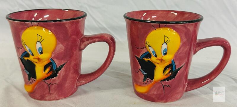 Looney Tunes XPRES Tweety Bird Ceramic Mugs Pair &ndash; 12 oz, 1993