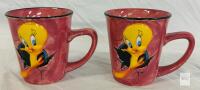 Looney Tunes XPRES Tweety Bird Ceramic Mugs Pair &ndash; 12 oz, 1993