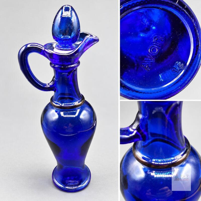 Avon Cobalt Blue Glass Ewer-Style Bottle with Stopper