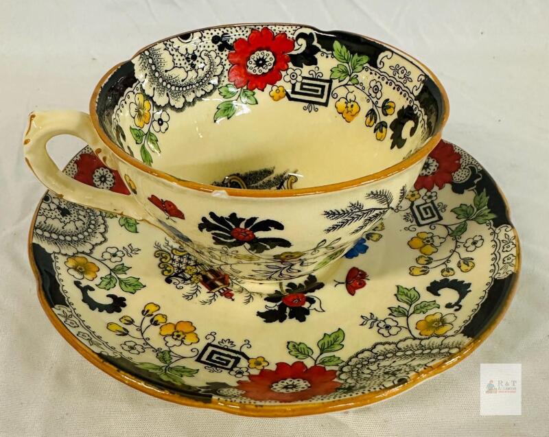 Coalport King's Ware "Canton" Tea Cup & Saucer Set, Circa 1920s, England