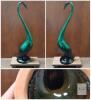 18-inch Green & Black Pottery Swan, Attributed to Blue Mountain Pottery - 2