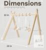 new Comfy Cubs Wooden Baby Play Gym with 5 Sensory Hanging Toys, Natural Finish - 4
