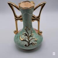 Roger Gu&eacute;rin Art Nouveau Double-Handled Vase, 32 cm, Polychrome Glaze, Circa 1920s