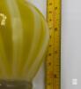 Yellow Hand-Blown Art Glass Bud Vase, Ruffled Rim, 8 in Tall, Swirl Pattern - 4