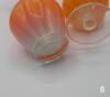 Pair of Orange White Swirl Hand-Blown Glass Vases, ~, One Footed, Ruffled Rim - 4