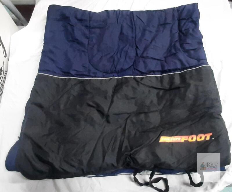 Comfort Foot Rectangular Sleeping Bag, Black/Blue, Synthetic Fill, 75x30 in