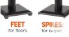 NEW (no speakers) ECHOGEAR 28" Premium Floor Speaker Stands Pair, 25 lb Capacity, Universal Fit, Black, Isolation Pads - 2