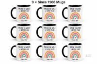 9 New individually packaged &ldquo;Since 1966&rdquo; Mugs