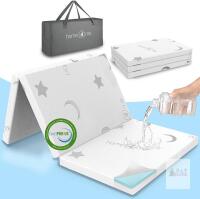 NEW home4me Trifold Pack and Play Mattress 38"x26"x2.4" Dual-Sided Memory Foam w/ Carry Bag