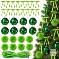 New QY- Poen 64 Pcs Christmas Tree Ornaments Set 48 Velvet Christmas Tree Bows 16 Shatterproof Xmas Balls 2.36 ' Plush Sequins Ball 7 ' Vintage Bow For Home Xmas Party Winter Supplies Purple