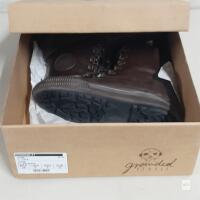 NEW Grounded People Jude Vegan Lace-Up Boots Espresso Brown Size US Women&rsquo;s 6 Men&rsquo;s 4 EU 37 New Boxed