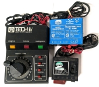 3 Vintage HO Scale Hobby Transformers: TECH II Loco-Motion 2500, Life-Like Trains #:08615 & Model Power RL-1250.