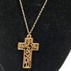 Gold-Tone Cross Pendant Necklace, "God Loves You & So Do I" Inscription, 20" Lobster Clasp Chain
