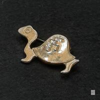 Vintage Sarah Coventry Gold-Tone Turtle Pin Brooch, 1.25" Costume Jewelry, Safety Clasp
