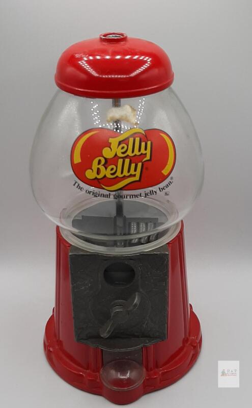 Jelly Belly Red Countertop Candy Dispenser / Gumball Machine &ndash; Untested - Glass and Metal