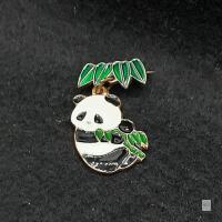 CWCA Panda Bamboo Enamel Pin Brooch &ndash; Chinese Commemorative Lapel Pin, 1.5" Gold-Tone