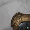 Art Nouveau-Early 20th Century Brass Figural Mirror with Floral Frame- Heavy - 6