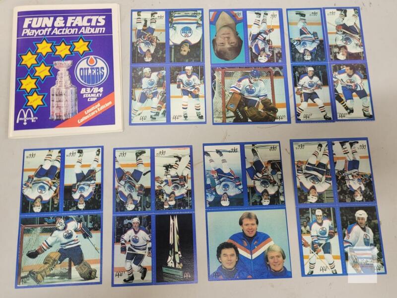 1983-84 McDonald's Edmonton Oilers Stanley Cup Playoff Action Album & Stickers - Complete