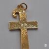 Gold-Tone Ankh Cross Pendant with Inscriptions, 1.25" x 0.75", Marked "R" and Encircled "C" - 4