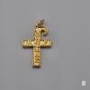 Gold-Tone Ankh Cross Pendant with Inscriptions, 1.25" x 0.75", Marked "R" and Encircled "C" - 5