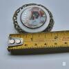 Antique Hand-Painted Porcelain Portrait Brooch with Filigree Frame, 2-inch Diameter - 3