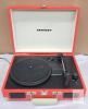 Crosley CR8005A-OR Orange Portable Suitcase Turntable, Belt Drive, 3-Speed, Built-in Speakers