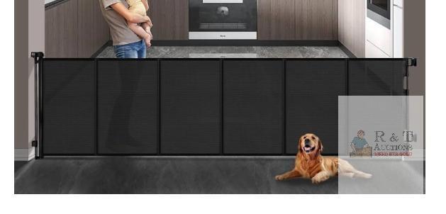 New Veraste 177"&times;33" Reinforced Retractable Baby Gate, , Black