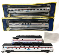 Vintage AHN MiniKits Amtrak 1930 85' Sleeper Car #6491-AM, 1930 R.P.O. 72' Car # 6403-AM, #174 Car & #1477 / 106 Locomotive Engine.