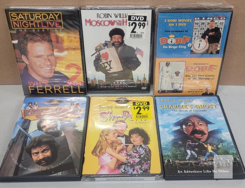 Lot of 6 Comedy DVDs: Cheech & Chong, She-Devil, SNL Best of Will Ferrell, Moscow on the Hudson