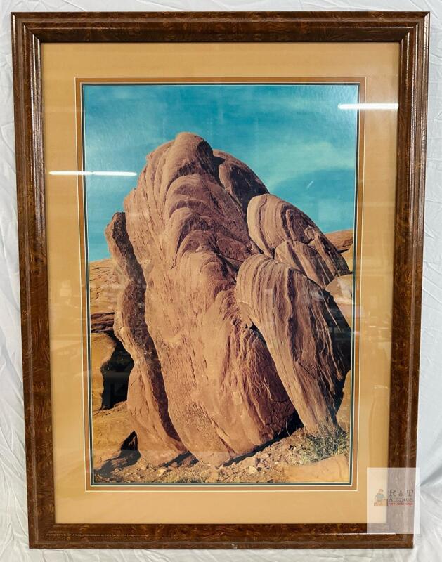 Framed Color Landscape Photograph with Double Mat and Wood Frame 30"x40"