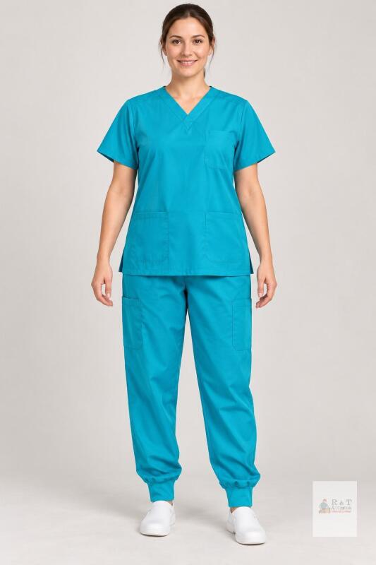 NEW Teal Medium Unisex Scrub Uniform Set (Top & Pants)