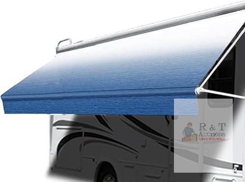 NEW MellcoM 15.2 ft. Blue RV Awning Replacement Fabric Kit, Vinyl-Coated, Universal Fit, SKU KRHJOT01BU-CD-1