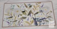 NEW Framed Canvas Floral Wall Art, 48"x24", Pastel Watercolor Style