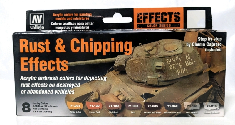 New AV Vallejo "Rust & Chipping Effects" Acrylic Airbrush Colors (8 Hobby Colors, 17ml ea)