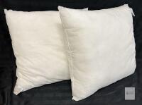 Nusso Square Decorative Pillows 18"x18" Polyester Fill, White, Polypropylene Cover, Pair, Reg# 25x3761-PREOWNED