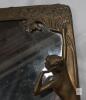 Art Nouveau-Early 20th Century Brass Figural Mirror with Floral Frame- Heavy - 5