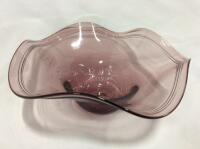Hand Blown Amethyst Glass Bowl Signed