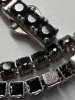 925 Sterling Black Spinel Line Bracelet PZ Italy - 5