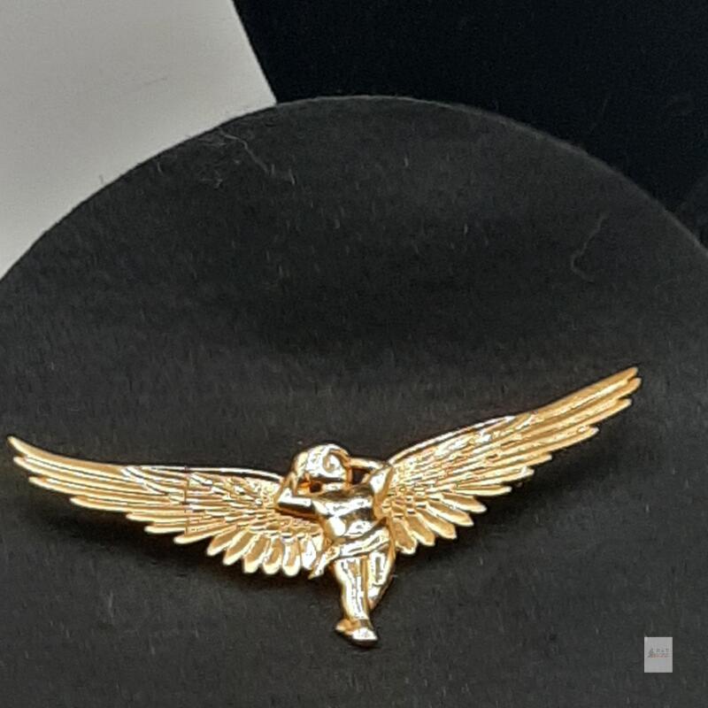 Flying Lady Winged Victory Automotive Grille Badge, Gold & Silver Finish,