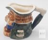 Mini Hand Painted Colonial Gentleman Toby Jug, Ceramic, Pipe Handle, 2.5" Tall, Glazed Earthenware - 2